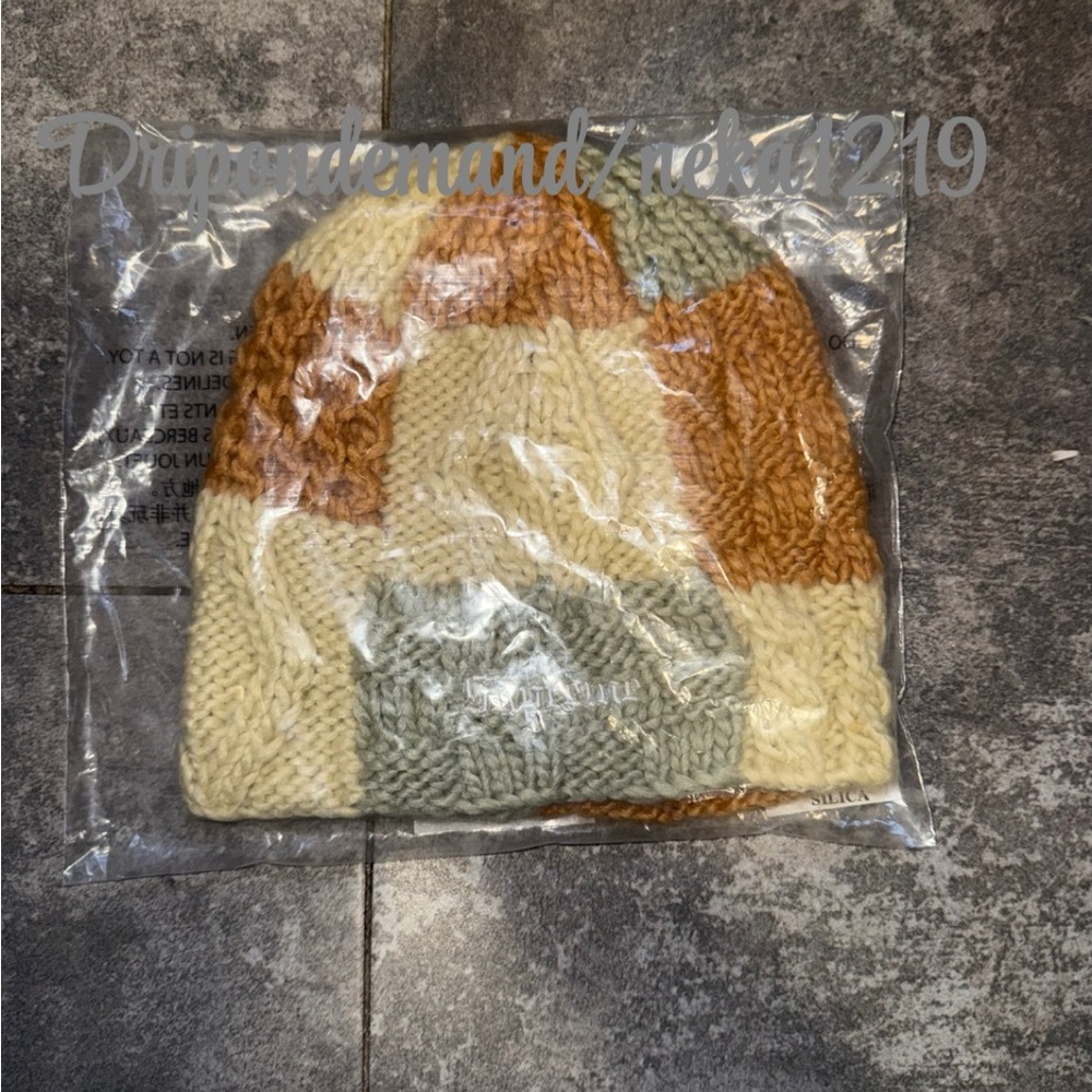 Supreme Block Knit Beanie- Tan - Picture 3 of 6